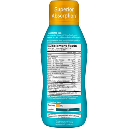 Sugar Free Liquid Multivitamin for Kids - High Absorption Kids Liquid Multivitamin with Vitamins A C D E & B Complex Plus Quercetin Immune Support Complex Clear FormulasBuy Supplements Australia