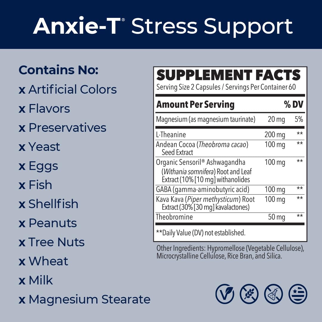 Anxie-T - Stress Relief Supplement - Supports Mood & Mental Focus - Feel Calm LifeSeasonsBuy Supplements Australia