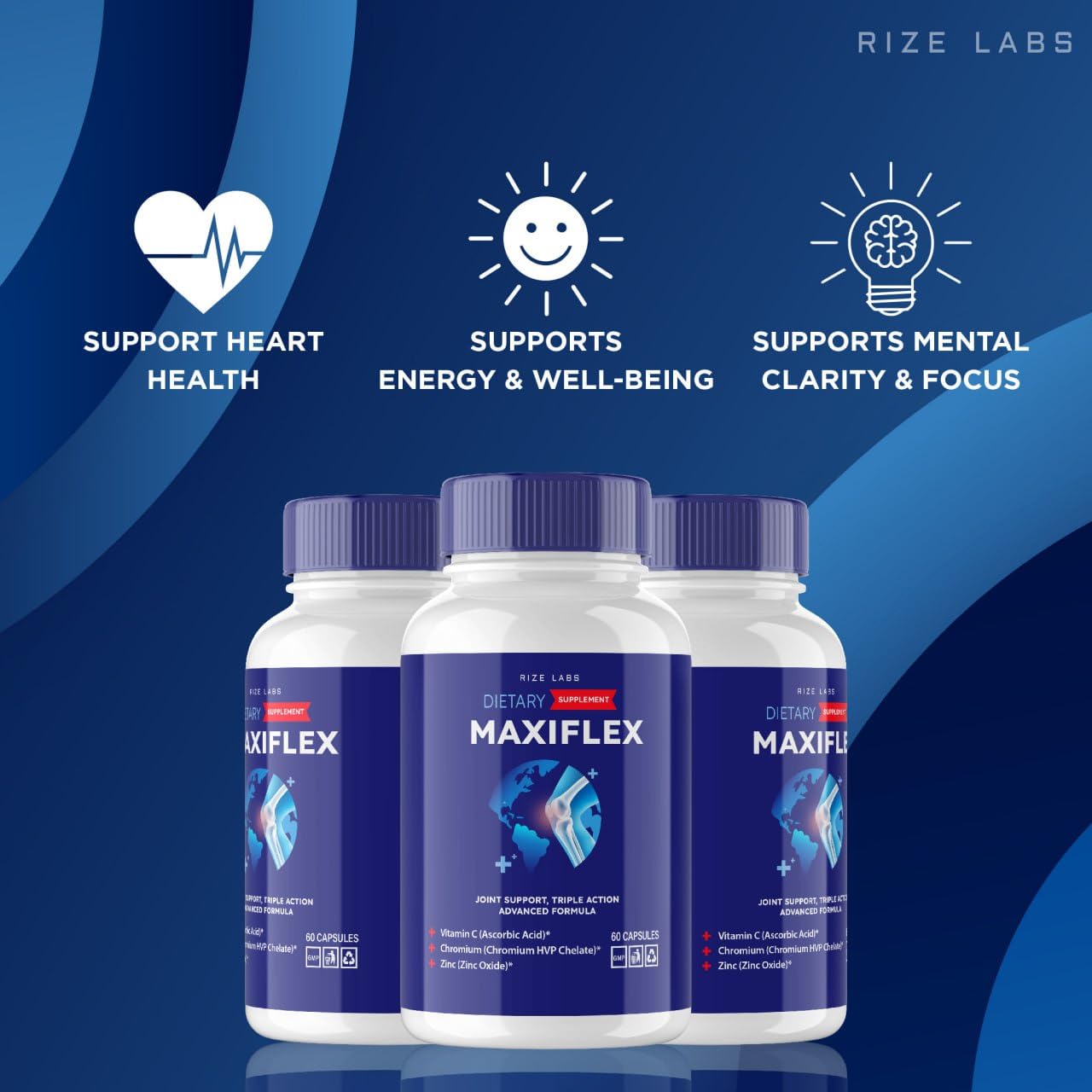 rize labs - Maxi Flex All Natural Suppplement, Capsules for Joint Support, Pills for Mobility and Flexibility, Advanced Formula Supplement, Triple Action (300 Capsules) rize labsBuy Supplements Australia