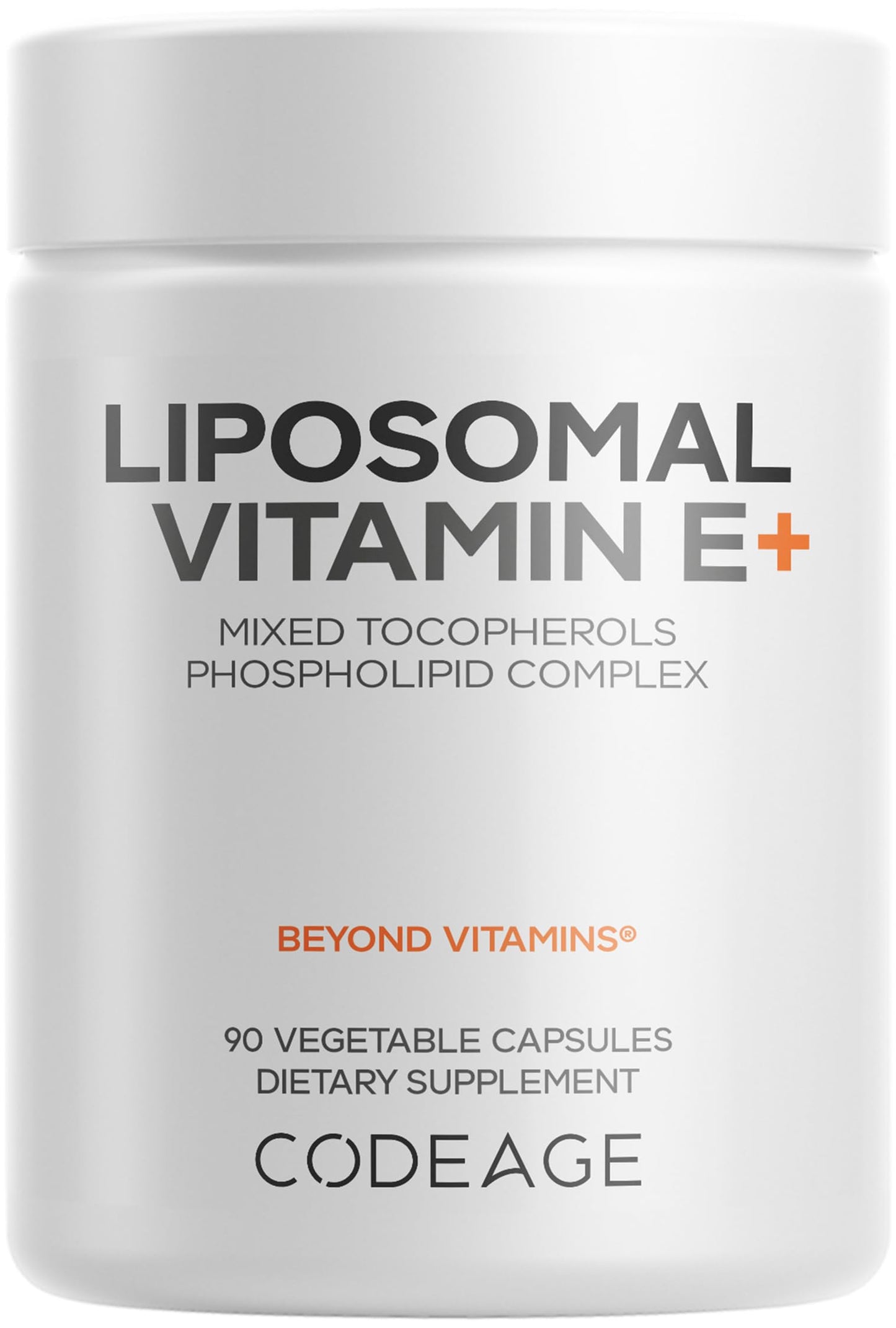 Codeage Liposomal Vitamin E Supplement - All Vitamin E Tocopherols - 3-Month Supply - Alpha Tocopherols, Beta, Gamma, and Delta - Liposomal Mixed Tocopherols - Non-GMO Phospholipid - 90 Capsules CodeageBuy Supplements Australia