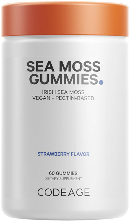 Codeage Irish Sea Moss Gummies Supplement - 300mg Irish Sea Moss 10:1 Extract - Delicious Strawberry Flavor - Vegan, Non-GMO, Gluten-Free - 60 Gummies CodeageBuy Supplements Australia