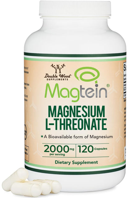 Magnesium L Threonate, Magtein, Sleep and Cognitive Support – High Absorption – Most Bioavailable Form of Magnesium – 2,000 mg – 120 Capsules Double Wood SupplementsBuy Supplements Australia