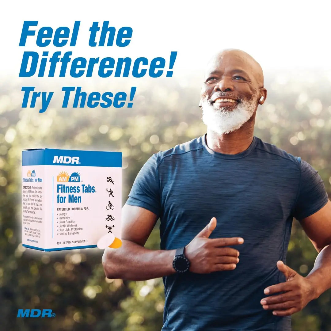 MDR Fitness Tabs Patented AM/PM Multivitamin for Men Doctor Formulated with Right Nutrients at The Right Time - Gluten Free - 2 Month Supply MDRBuy Supplements Australia