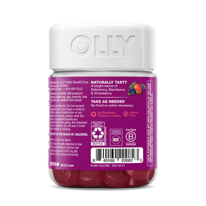 OLLY Extra Strength Elderberry Gummies, Immune Support, 450mg Elderberry, Vitamin C OLLYBuy Supplements Australia