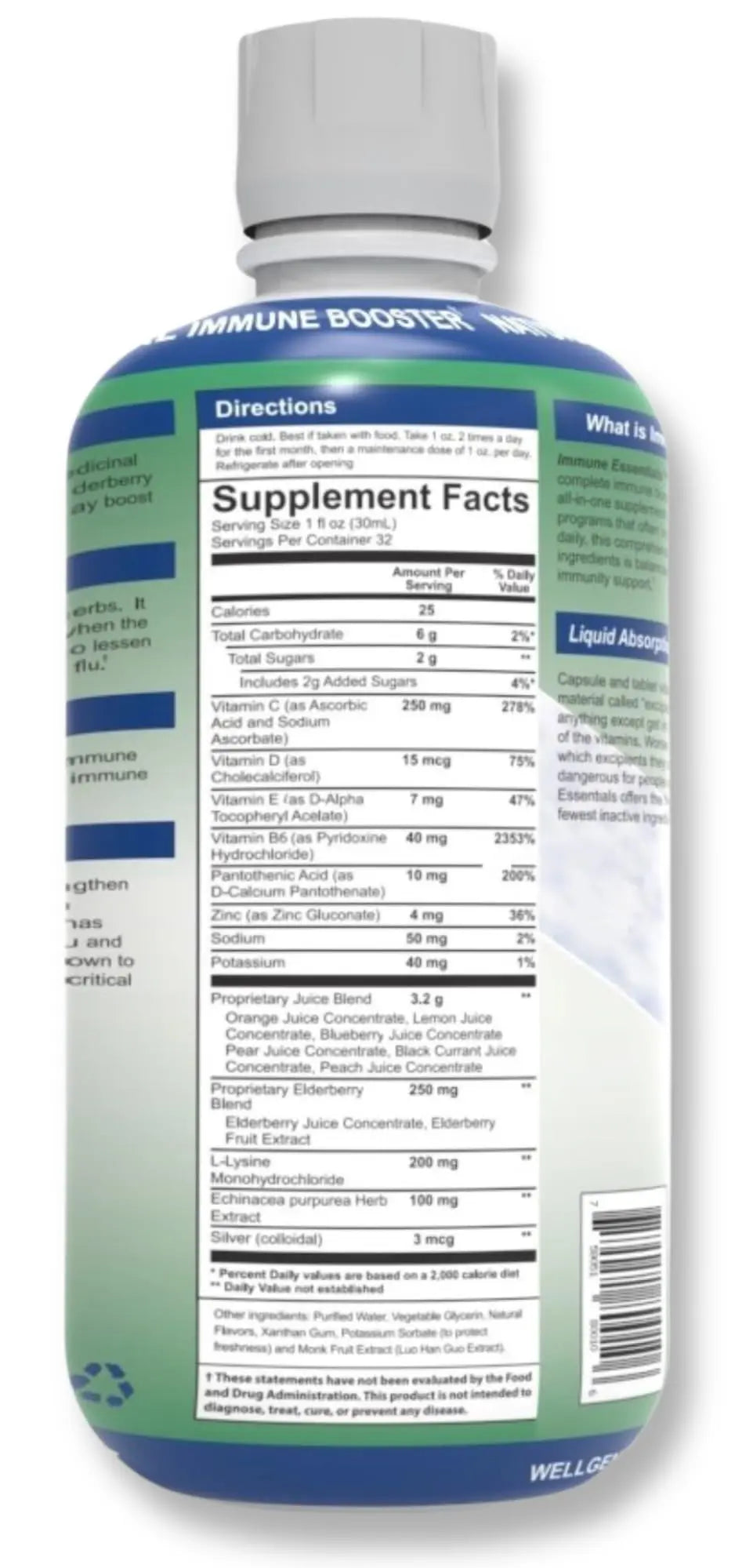 Wellgenix Immune Essentials - Multivitamin Liquid for Men, Women & Kids - Vegan Supplement with Vitamins C, D Elderberry Zinc WellgenixBuy Supplements Australia