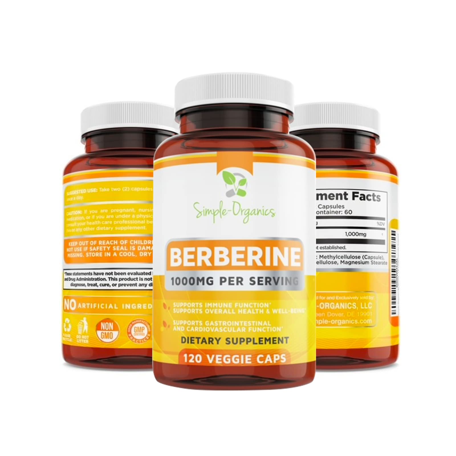 Simple-Organics Berberine 500mg (1000mg Per Serving) for Supports Healthy Immune Simple-OrganicsBuy Supplements Australia