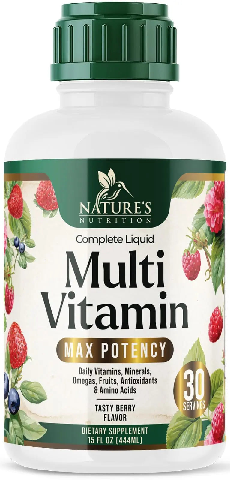 Liquid Multivitamin - Sugar Free Daily Multi Vitamin for Women, Men & Kids, Vitamins A, C, D, B-12, Biotin & Zinc - Supports Faster Hair Growth Nature's Nutrition