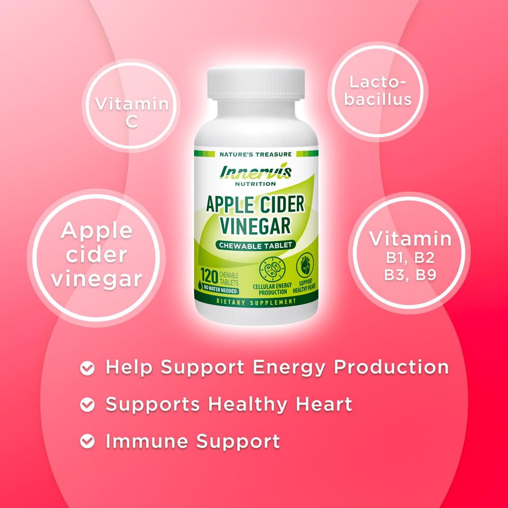 INNERVISNUTRITION Apple Cider Vinegar 120 Chewable Tablets Healthy Heart Immune INNERVISNUTRITIONBuy Supplements Australia