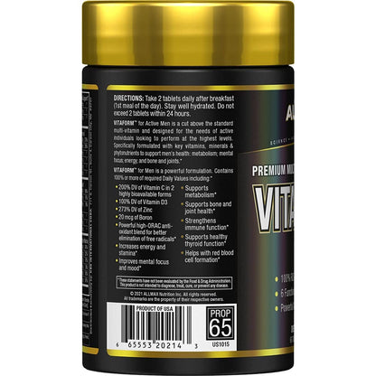 ALLMAX Nutrition Premium Vitaform, Performance Vitamin for Men, 60 Tablets ALLMAXBuy Supplements Australia
