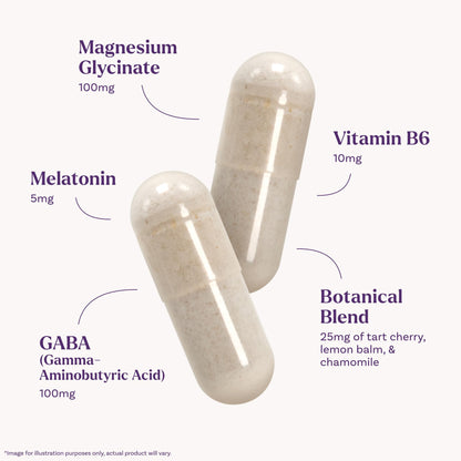 Natrol Sleep & Restore Capsules - Calm Magnesium Glycinate, Magnesium Sleep Aid with GABA, Melatonin 5mg, Botanical Blend, 30 Day Supply NatrolBuy Supplements Australia