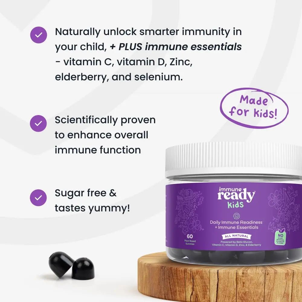 Immune Ready™ Kids Multivitamin Gummies – Mixed Berry Flavor – Sugar-Free Daily Kids Immune Support with Beta Glucan, Elderberry Immune ReadyBuy Supplements Australia