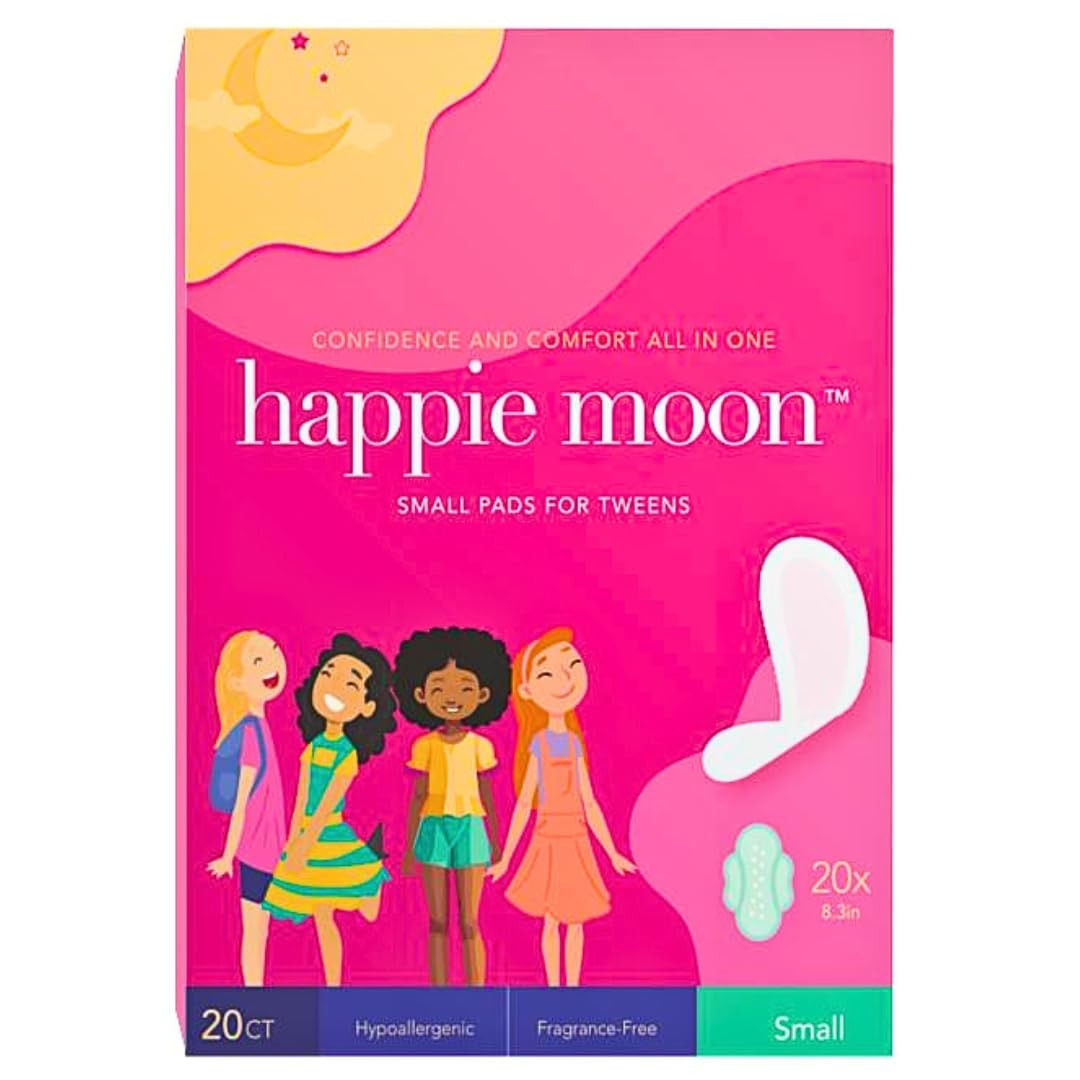 happie moon Tween and Teen Pads | Small Organic Cotton Cover Period Pads | Ultra Thin Cotton Pads Happie MoonBuy Supplements Australia