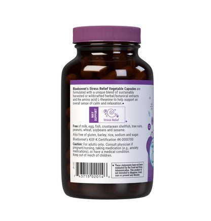BlueBonnet Targeted Choice Stress Relief Whole Food Based Ashwagandha Extract, L-Theanine, Lemon Balm, Rhodiola Relaxing Calm Mood Supplement for Women & Men - Non-GMO, Vegan - 60 Vegetable Capsules BlueBonnetBuy Supplements Australia