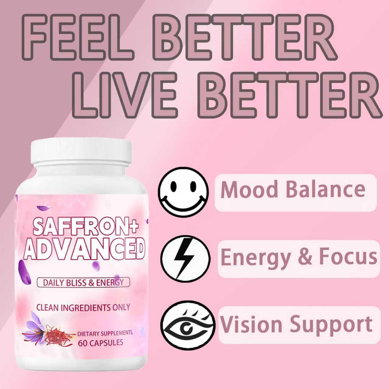 Auren Saffron Supplements,Advanced 10-in-1 Wellness Supplement | Ashwagandha, Fat-Soluble Vitamin C, Saffron Extract, Magnesium, Turmeric | 60 Vegan Capsules | Non-GMO OnswildcBuy Supplements Australia