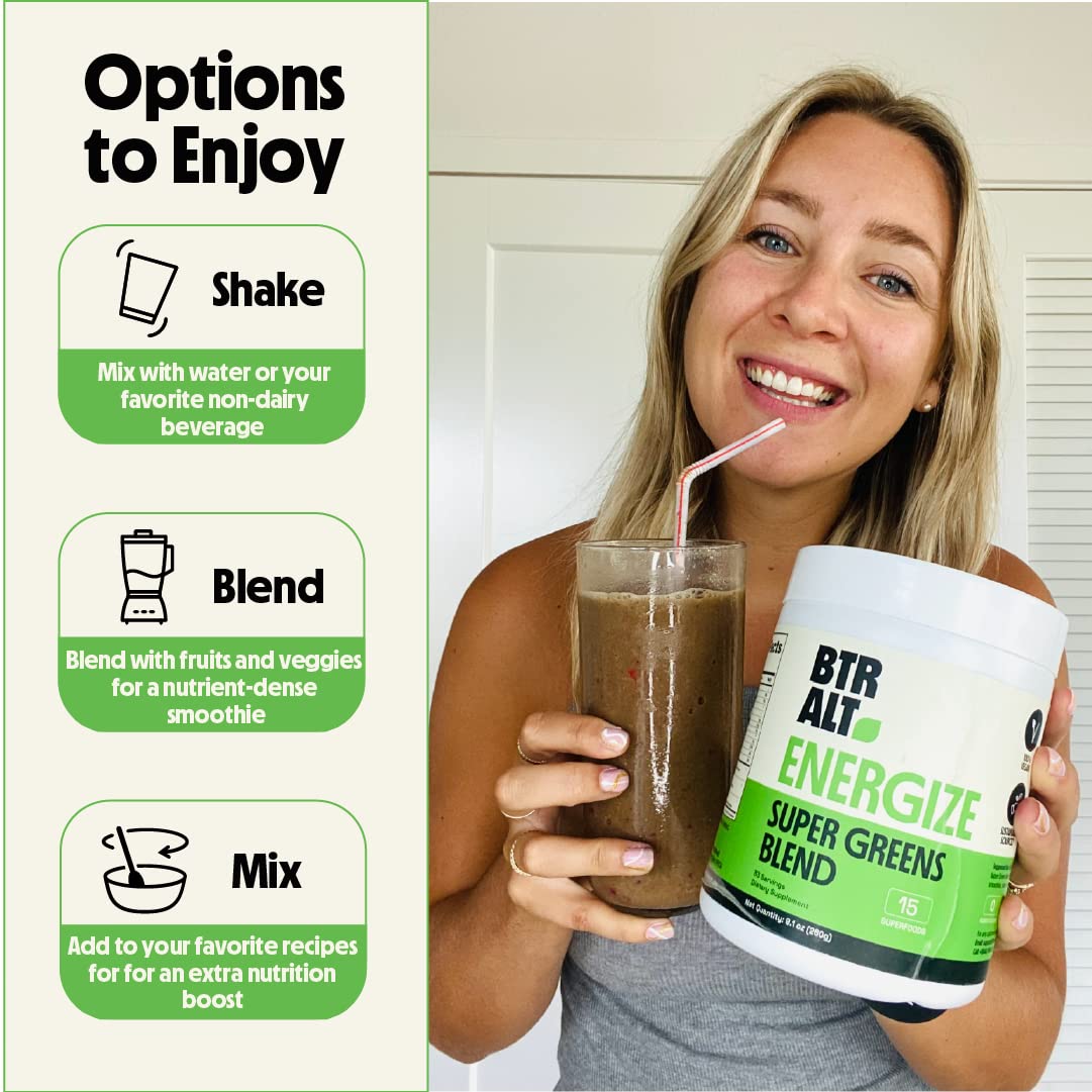 Better Alt Greens Powder, Helps Reduce Bloating, 15 Super Greens- Blend of Spirulina Better AltBuy Supplements Australia