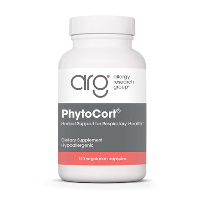 Allergy Research Group PhytoCort Supplement - Respiratory Support, Lung Health, Lung Detox, Lung Cleanse, Healthy Breathing, Herbal Support, Reishi, Licorice, Noni, Vegetarian Capsules - 120 Count Allergy Research GroupBuy Supplements Australia