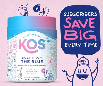 KOS USDA Organic Energizing Blue Spirulina Blend - 70 mg Organic Caffeine, B-Complex KOSBuy Supplements Australia