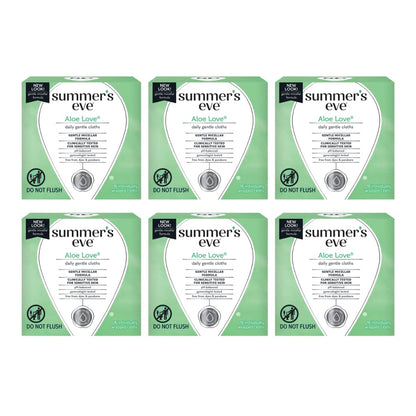 Summers Eve Cleansing Cloths 16 Count Aloe Love (6 Pack)