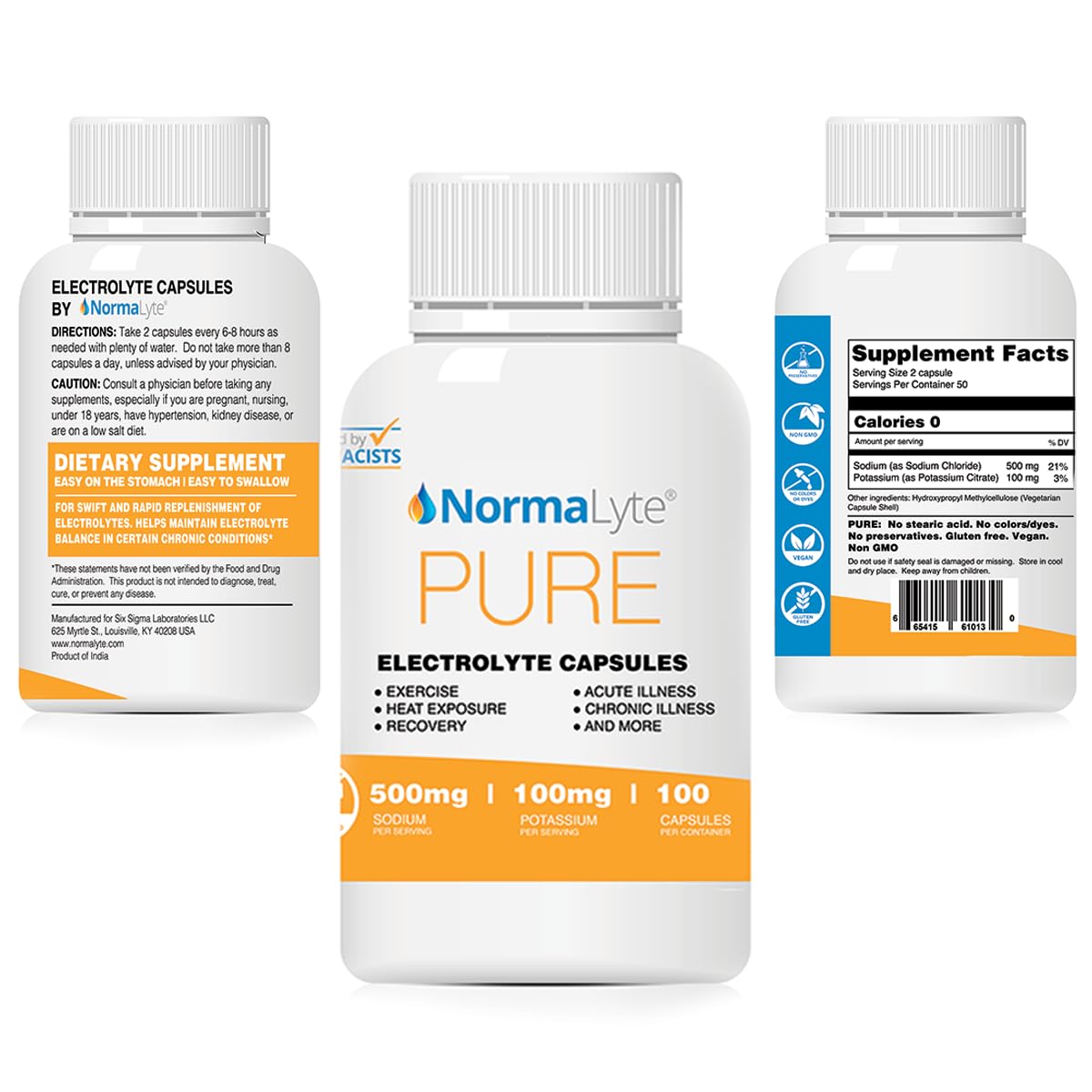 NormaLyte Electrolyte Capsules - Replenish Electrolytes for Peak Performance - Hydration Salt Pills with Essential Minerals for Energy Boost, and Muscle Recovery - 100ct/Bottle NormaLyteBuy Supplements Australia