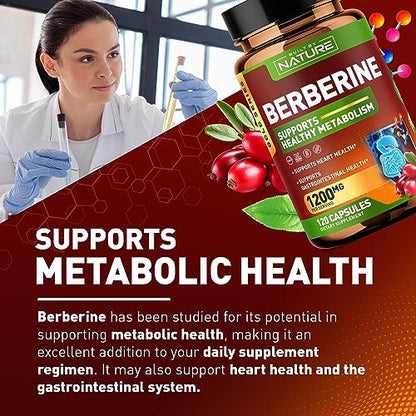 Berberine 1200mg - 100% Pure Berberine HCl Supplement, High Strength Berberine Built by NatureBuy Supplements Australia