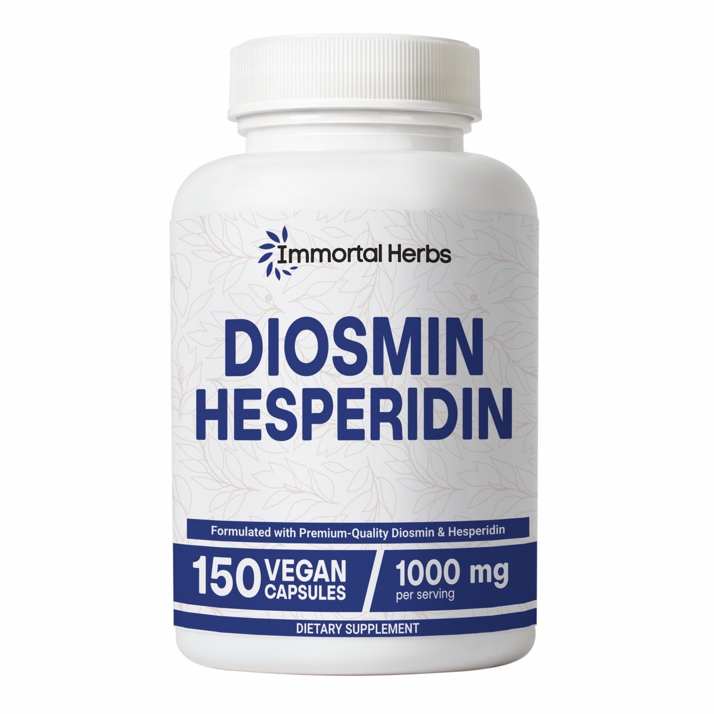 Immortal Herbs Diosmin Hesperidin 1000mg Complex, 150 Capsules, Citrus Bioflavonoids Rich Fruit Extract, 100% Vegetarian, Non-GMO & Gluten Free Diosmin Supplement with Max Strength Immortal HerbsBuy Supplements Australia