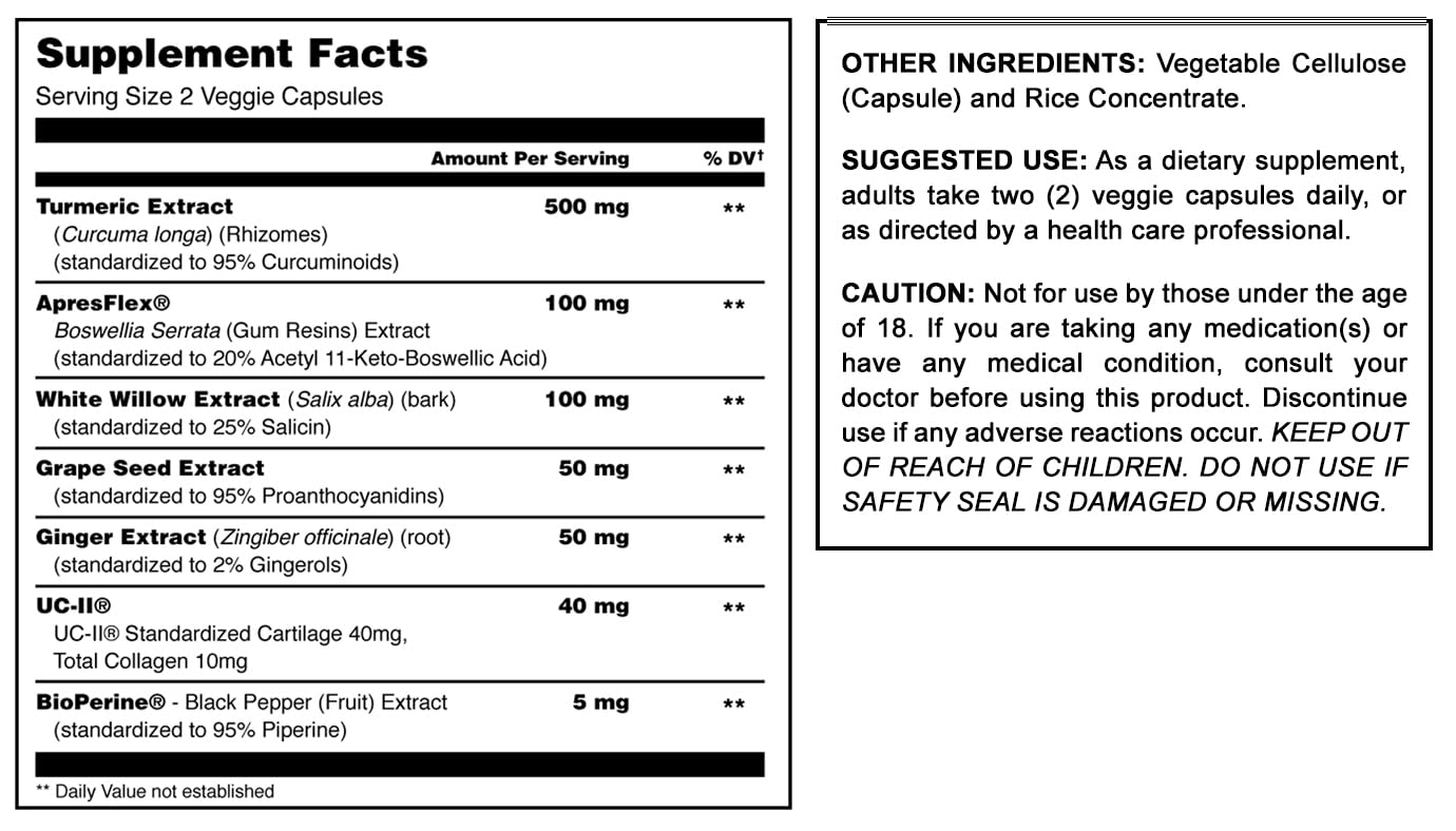 Amazing Muscle Flex Advanced Formula Supplement | Contains: Turmeric Extract, BioPerine, White Willow & More | Vegetarian Capsules | Non-GMO | Gluten-Free | Made in USA (1 Pack | 60 Count) Amazing MuscleBuy Supplements Australia