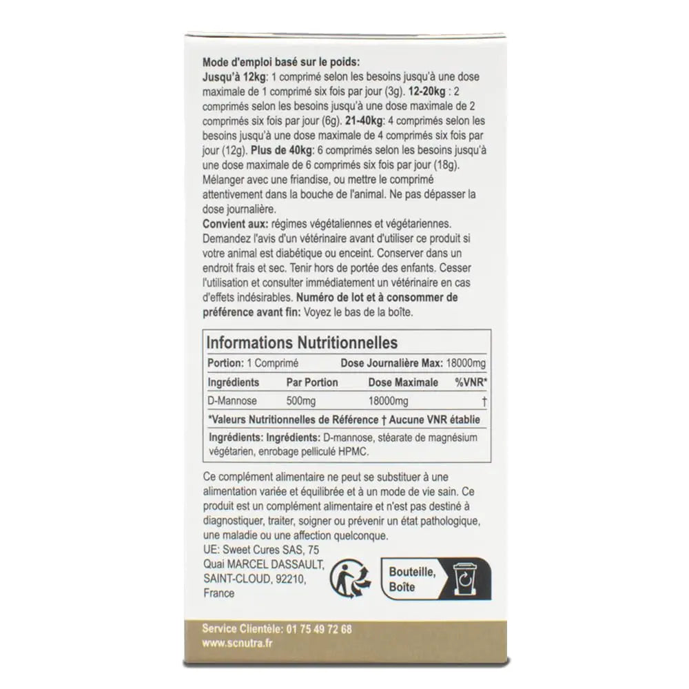 D-Mannose Pet Tablets for Cats & Dogs by SC Nutra sc nutraBuy Supplements Australia