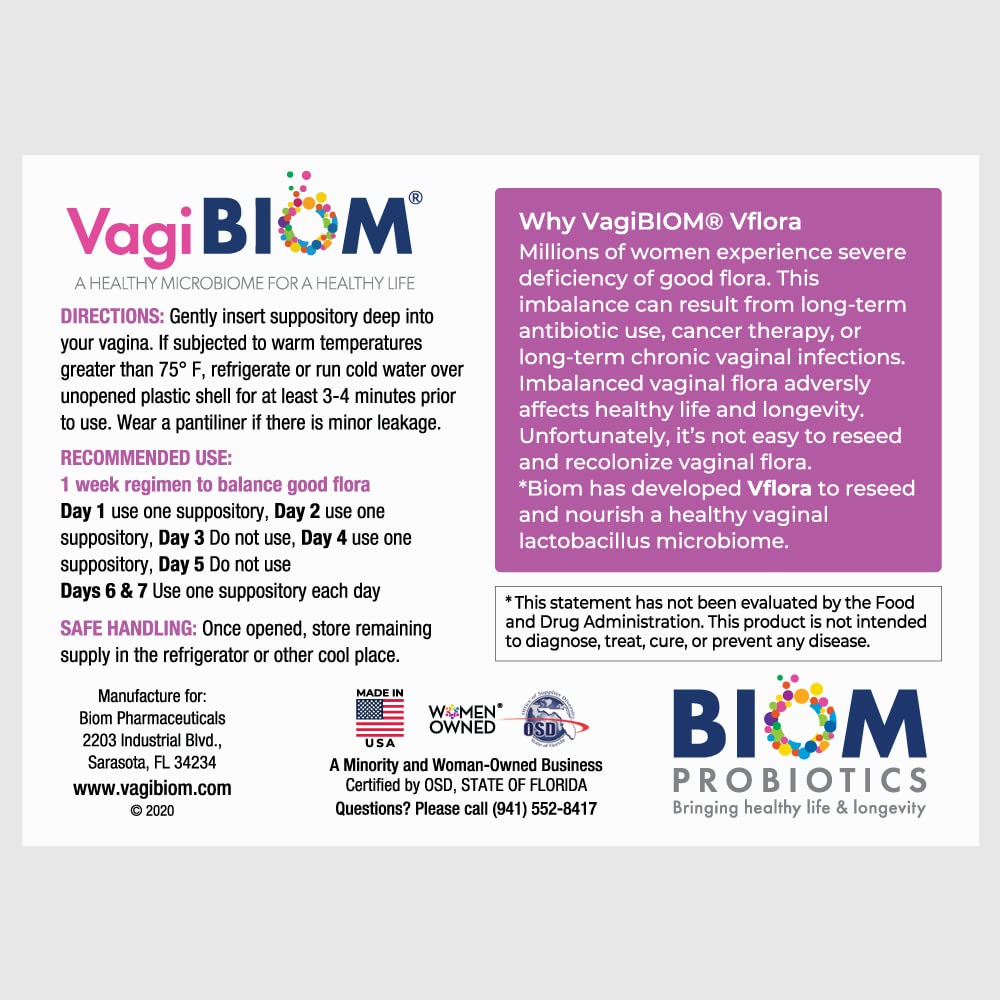 VagiBiom 5-Day Vflora (Lactobacillus crispatus + L. gasseri) to Balance Intimate Flora VagiBiomBuy Supplements Australia