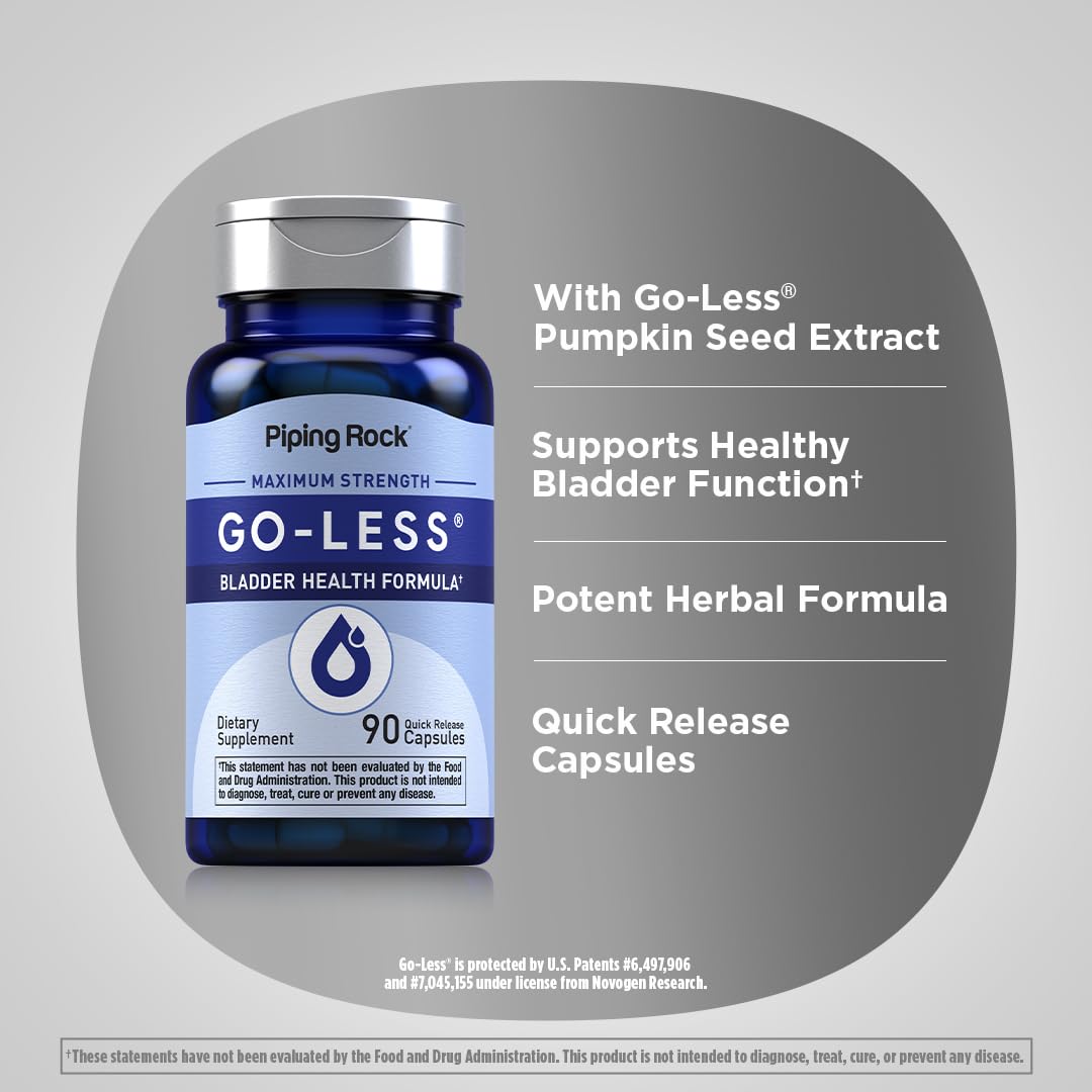Piping Rock Bladder Control Pills for Women and Men | 90 Capsules | Maximum Strength Formula | Pumpkin Seed Extract | Non-GMO, Gluten Free Supplement Piping RockBuy Supplements Australia