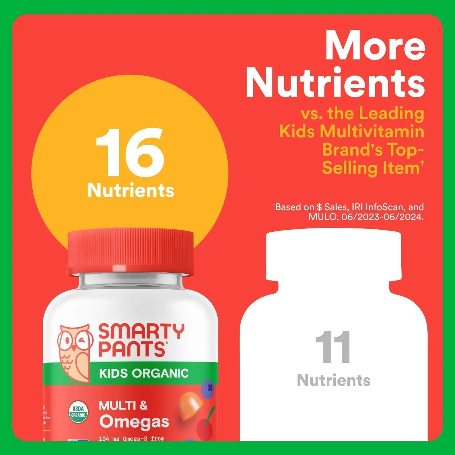SmartyPants Organic Kids Multivitamin Gummies: Omega 3 (ALA), Vitamin D3, C, Vitamin B12, B6, A, K & Zinc for Immune Support, Biotin SmartyPants