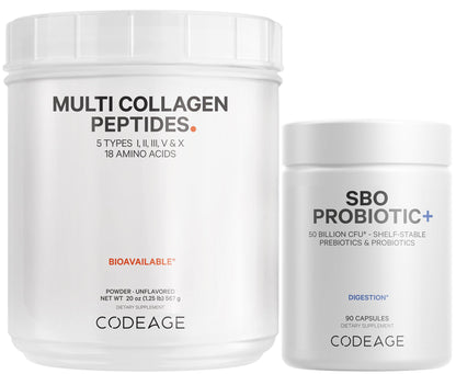 Codeage - Multi Collagen Protein + SBO Probiotics 50 Billion CFU Bundle CodeageBuy Supplements Australia