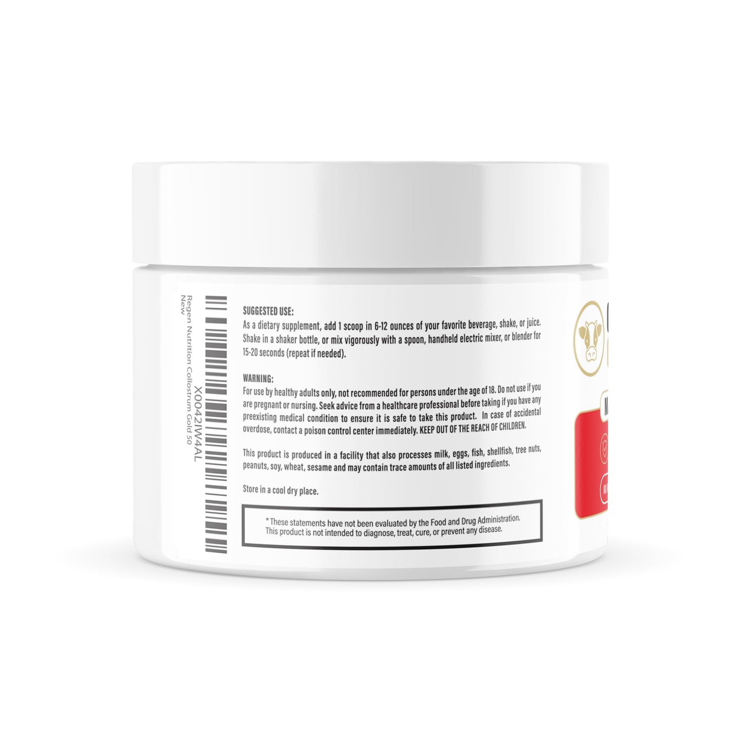 Re+Gen Nutrition Colostrum Gold 50 Bovine Colostrum Powder for Gut Health, Immune Support & Muscle Recovery – 50% IgG Concentration, Grass Fed, Gluten Free, No Artificial Ingredients Re+Gen NutritionBuy Supplements Australia
