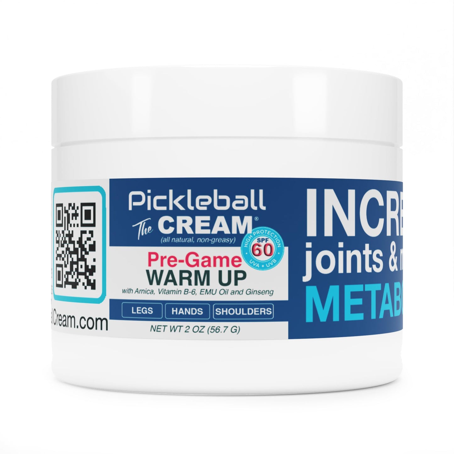 Pickleball Cream PRE-Game Warm UP SPF 60 Joint & Muscle Therapy Cream Grip Strength Pickleball Paddle Control Accurate Ball Shots Joints Muscles Metabolism Oxygen Pain Prevention Maximum Performance Pickleball CreamBuy Supplements Australia