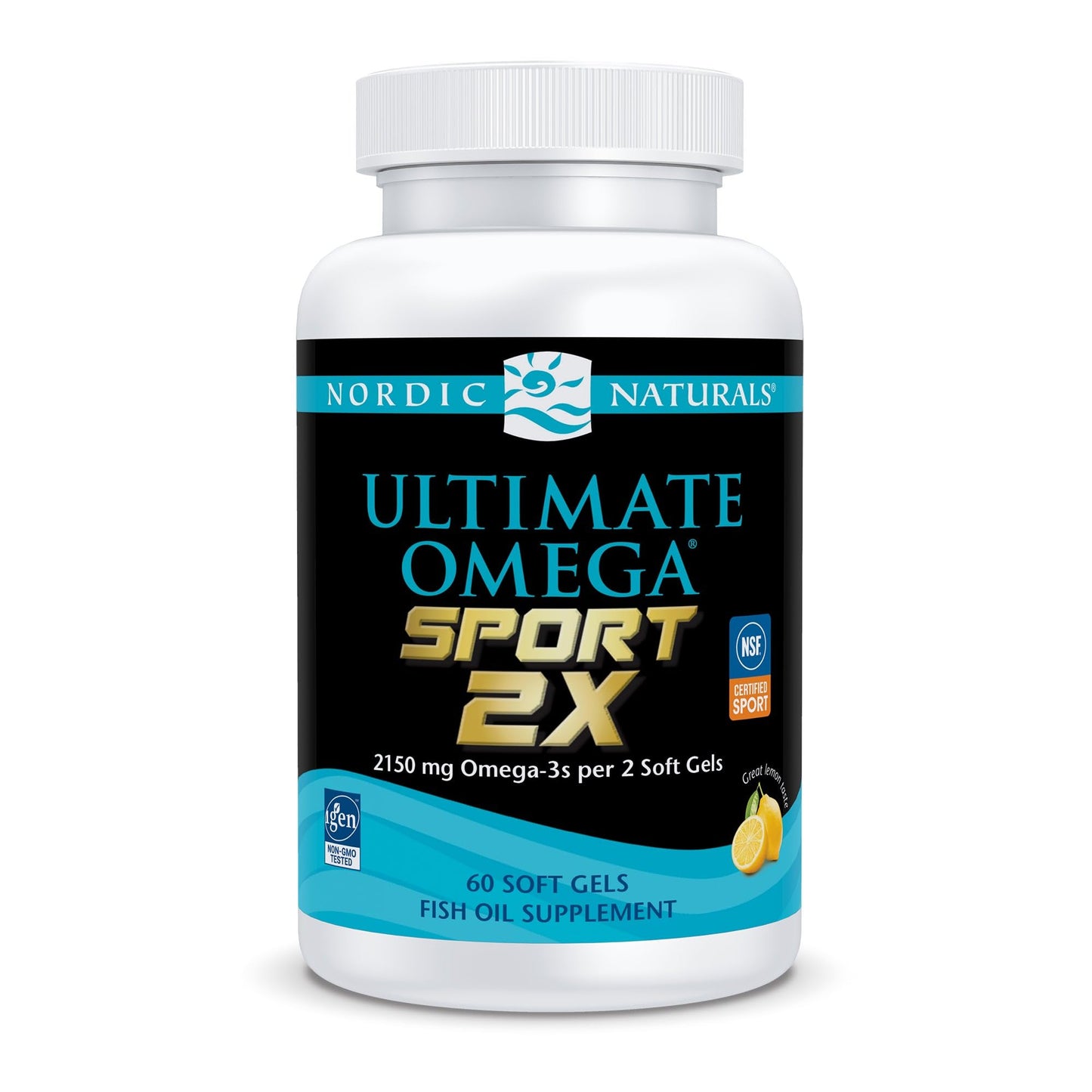 Nordic Naturals Ultimate Omega Sport 2X, Lemon Flavor - 60 Soft Gels - 2150 mg Omega-3 - NSF Certified Fish Oil with EPA & DHA - Heart & Muscle Health, Recovery - Non-GMO - 30 Servings Nordic NaturalsBuy Supplements Australia