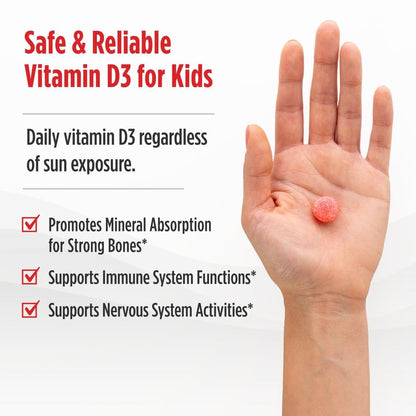 Nordic Naturals Vitamin D3 Gummies Kids, Wild Watermelon Splash - 120 Gummies - 400 IU Vitamin D3 - Bone Health, Healthy Immunity - Non-GMO, Vegetarian - 120 Servings Nordic NaturalsBuy Supplements Australia