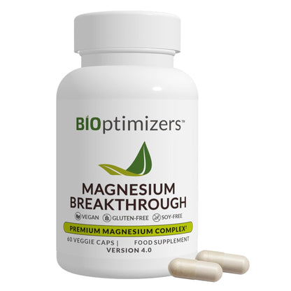 BIOptimizers Magnesium Breakthrough Supplement with 500mg - 7 Forms of Magnesium: Glycinate, Malate, Citrate, and More - Natural Support for Sleep and Cognitive Function -60 Capsules- Calming Vitamins