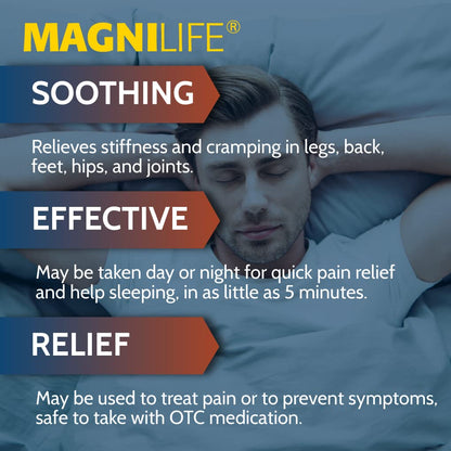 MagniLife Muscle Cramp Pain Relief Quick-Dissolve Tablets, 125 Count, Quinine-Free Homeopathic Medicine for Leg, Foot, Hip, Joint & Back Pain Relief, Helps Ease Muscle Ache, Cramping & Stiffness MagniLifeBuy Supplements Australia
