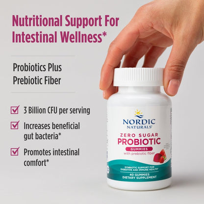 Nordic Naturals Vegan Probiotic Gummies Bundle - Zero Sugar Kids Probiotic Gummies - Strawberry Watermelon Flavor - 30 Gummies, Zero Sugar Probiotic Gummies - Strawberry Watermelon Flavor - 40 Gummies Nordic NaturalsBuy Supplements Australia