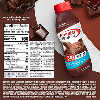 Premier Protein Shake, Chocolate, 30g Protein 1g Sugar 24 Vitamins Minerals Nutrients Premier ProteinBuy Supplements Australia