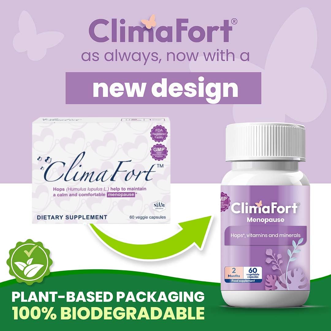 Climafort 60 Day Supply | Menopause Relief Pills | Natural Relief for Hot Flashes, Night Sweats, Mood Swings & Hormone Balance | Hops, Vitamins, and Minerals | 1 Capsule Daily ClimafortBuy Supplements Australia