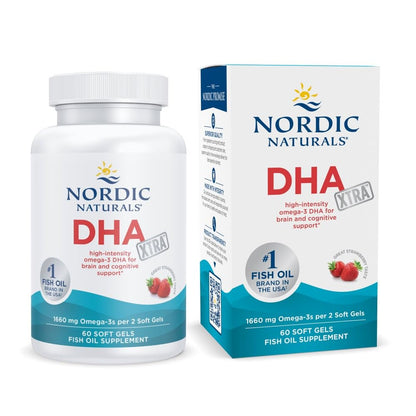 Nordic Naturals DHA Xtra, Strawberry - 60 Soft Gels - 1660 mg Omega-3 - High-Intensity DHA Formula for Brain & Nervous System Support - Non-GMO - 30 Servings Nordic NaturalsBuy Supplements Australia