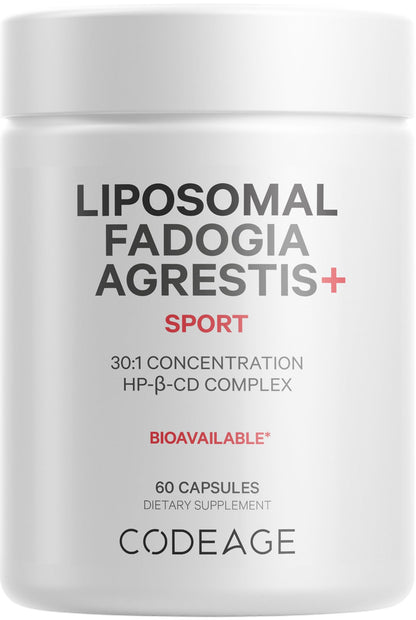 Codeage Liposomal Fadogia Agrestis 600mg Supplement - Fadogia Agrestis 30:1 Extract, Vitamin D3, Zinc, Fenugreek, BioPerine Black Pepper - 2-Month Supply - Liposomal Delivery - Non-GMO, 60 Capsules CodeageBuy Supplements Australia