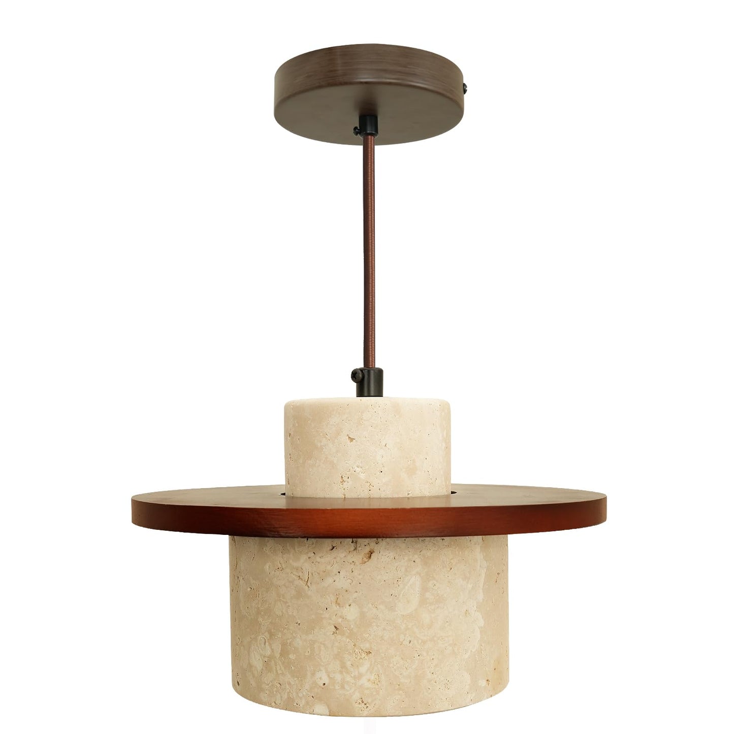 Nordic Pendant Light Natural Yellow Travertine Lamp Simple Wabi Sabi Lamp Suitable for Restaurant Bedside Kitchen Island Cafe Wood Pendant Light (Walnut Color) GenericBuy Supplements Australia