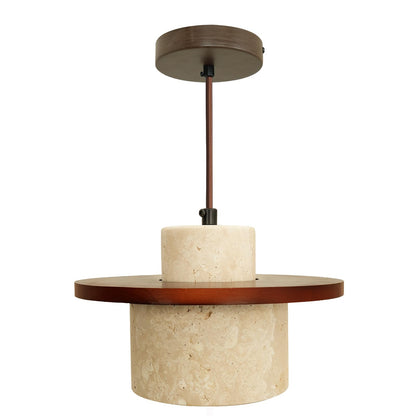 Nordic Pendant Light Natural Yellow Travertine Lamp Simple Wabi Sabi Lamp Suitable for Restaurant Bedside Kitchen Island Cafe Wood Pendant Light (Walnut Color) GenericBuy Supplements Australia