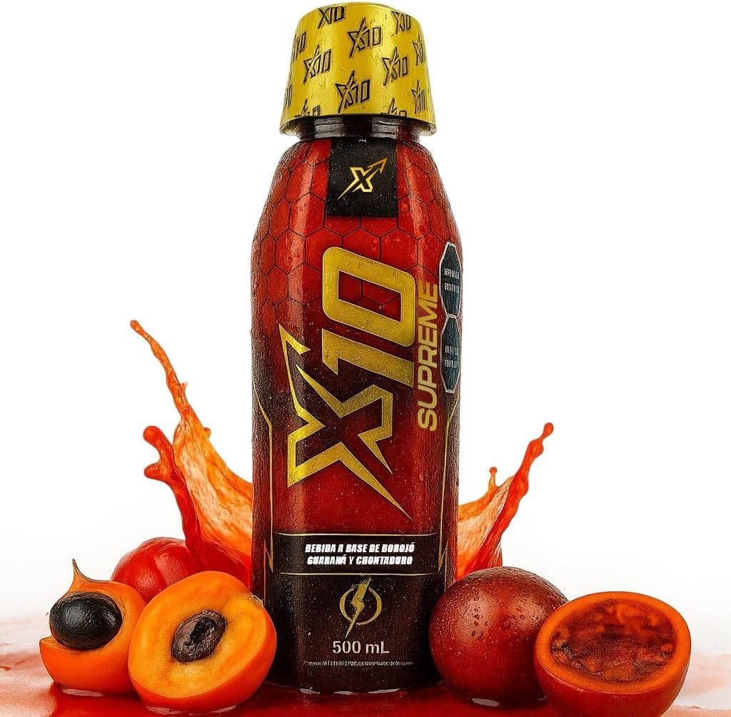 X10 Supreme Liquid 500 ML Natural Supplement (Similar Results as vitafer..Gold) - Chontaduro, Guarana, and Borojó Blend | 500 ML | Plant-Based Energy Support for Vitality X10Buy Supplements Australia