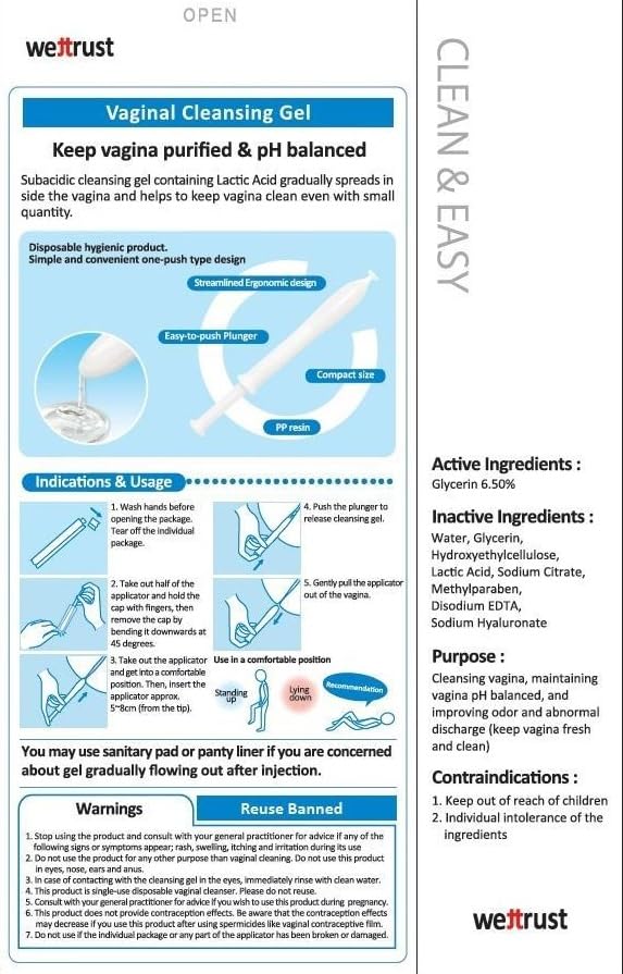 SHIMANY wettrust inclear Vaginal Moisturizer and Wash, Disposable Cleanser for Females SHIMANYBuy Supplements Australia