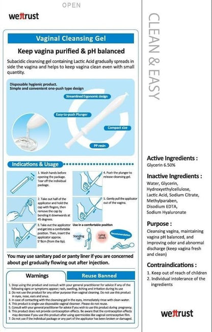 SHIMANY wettrust inclear Vaginal Moisturizer and Wash, Disposable Cleanser for Females SHIMANYBuy Supplements Australia