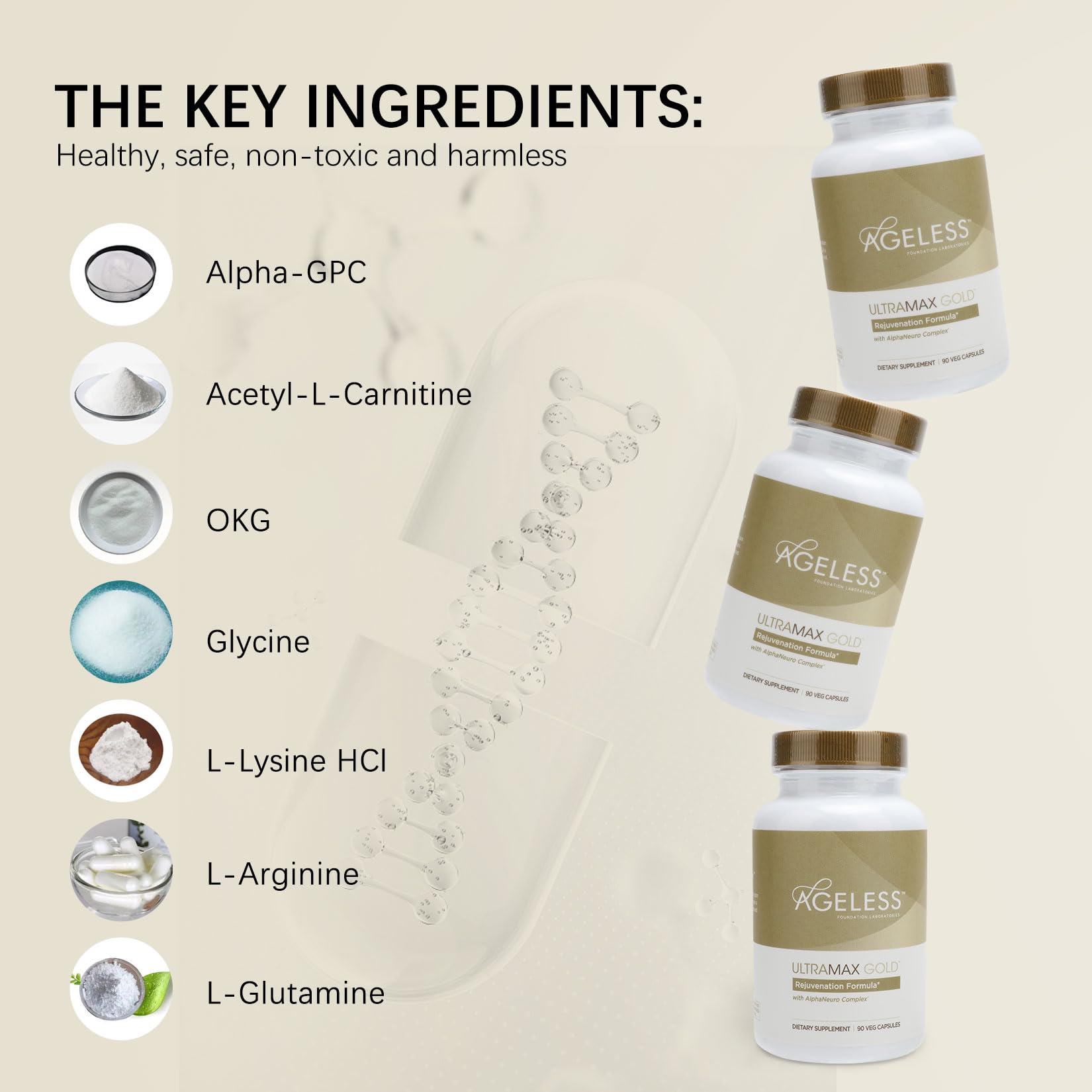 AGELESS™: UltraMAX Gold™ Capsules, HGH Anti-Aging Supplement for Women, Slows Ageless Foundation LaboratoriesBuy Supplements Australia