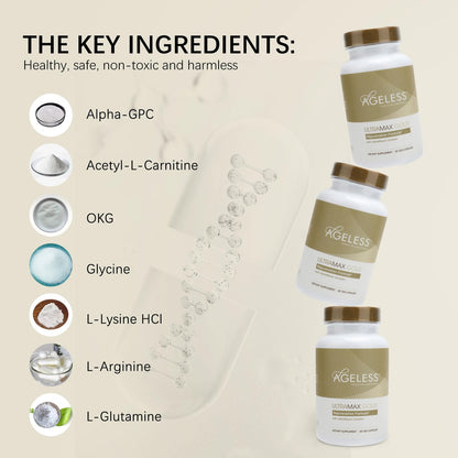 AGELESS™: UltraMAX Gold™ Capsules, HGH Anti-Aging Supplement for Women, Slows Ageless Foundation LaboratoriesBuy Supplements Australia