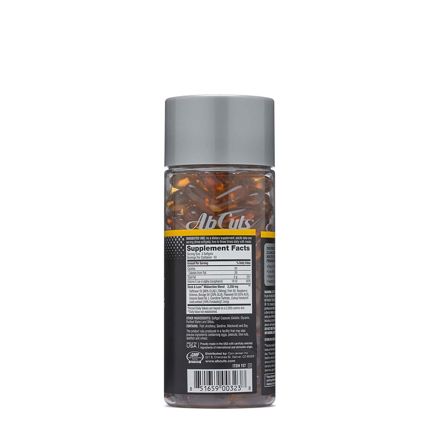 AbCuts Sleek and Lean - 120 Easy-to-Swallow Softgels - CLA Supplement, Fish Oil AbCutsBuy Supplements Australia
